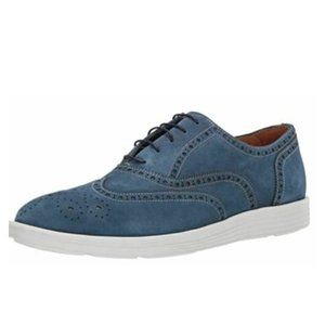 Driver Club USA Men's Leather Lightweight Oxford Wingtip, Denim Suede Sole 9M US